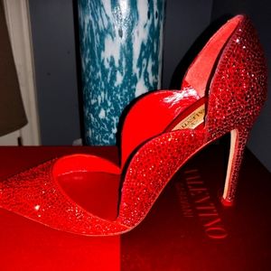 Valentino, Red Crystal Studded Pumps